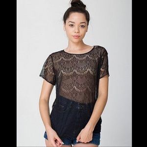 American Apparel Black Lace Tee